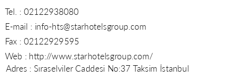 Hotel Butik Star telefon numaralar, faks, e-mail, posta adresi ve iletiim bilgileri